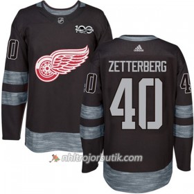 Män Ishockey Detroit Red Wings Tröja Henrik Zetterberg 40 1917-2017 100th Anniversary Adidas Svart Authentic